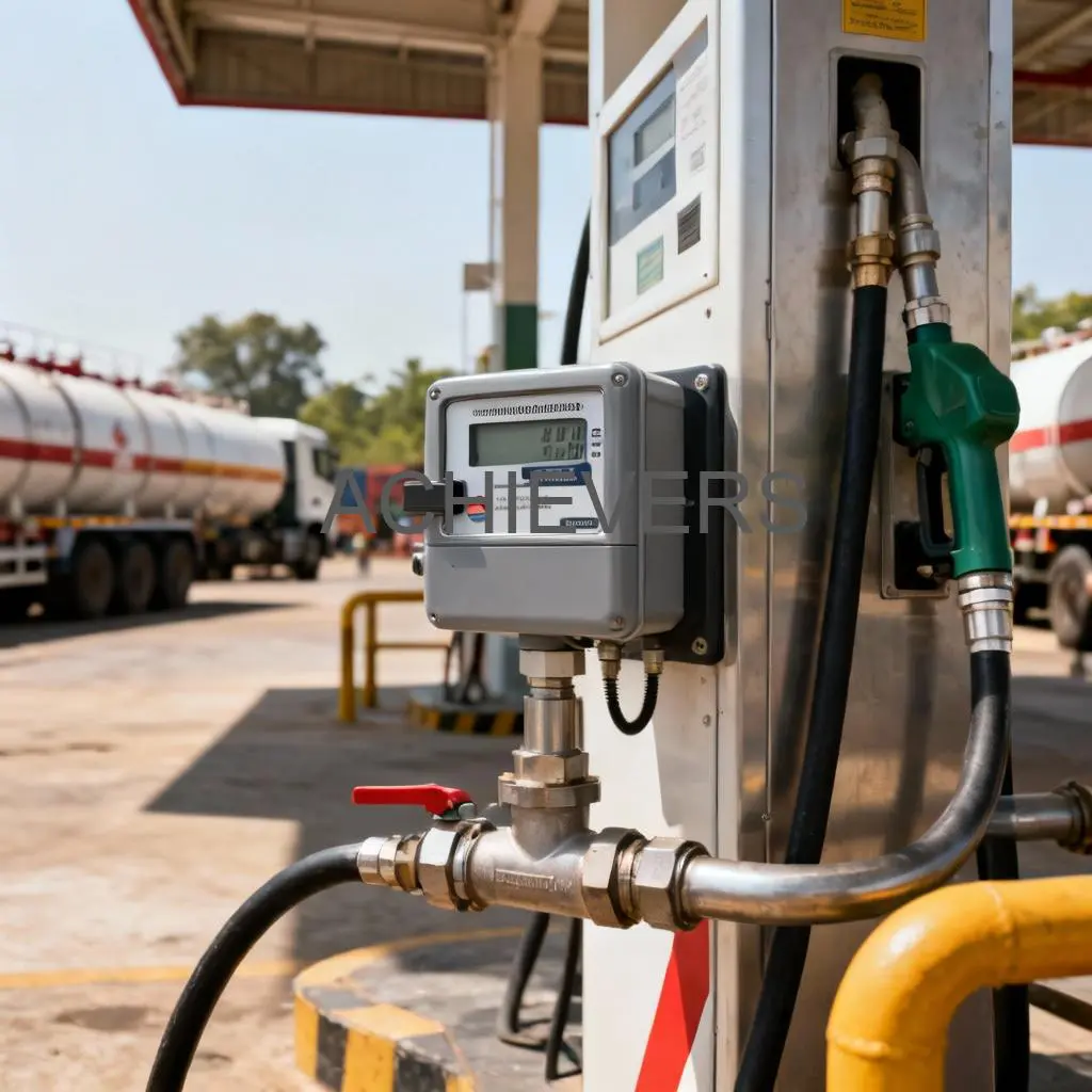 Fuel Flow Meter installed on a diesel and lube oil transfer line at an Indian industrial plant