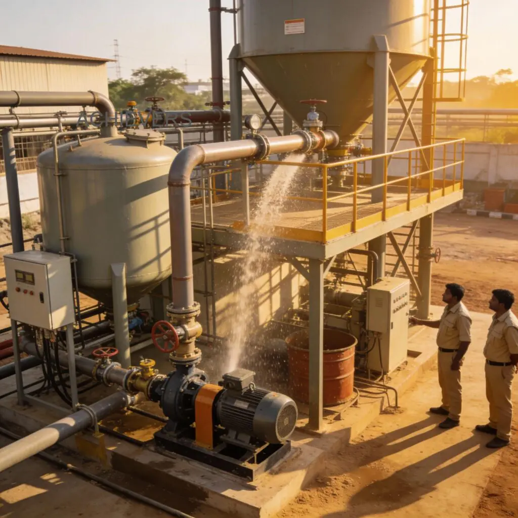 Liquid Batching System being used for filling lubricant drums in a manufacturing plant warehouse