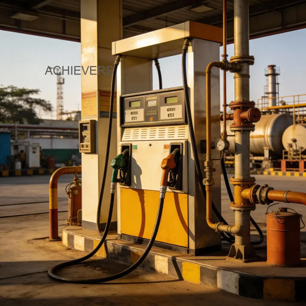 Fuel Dispenser being used for fleet refueling at a heavy logistics transport yard in India