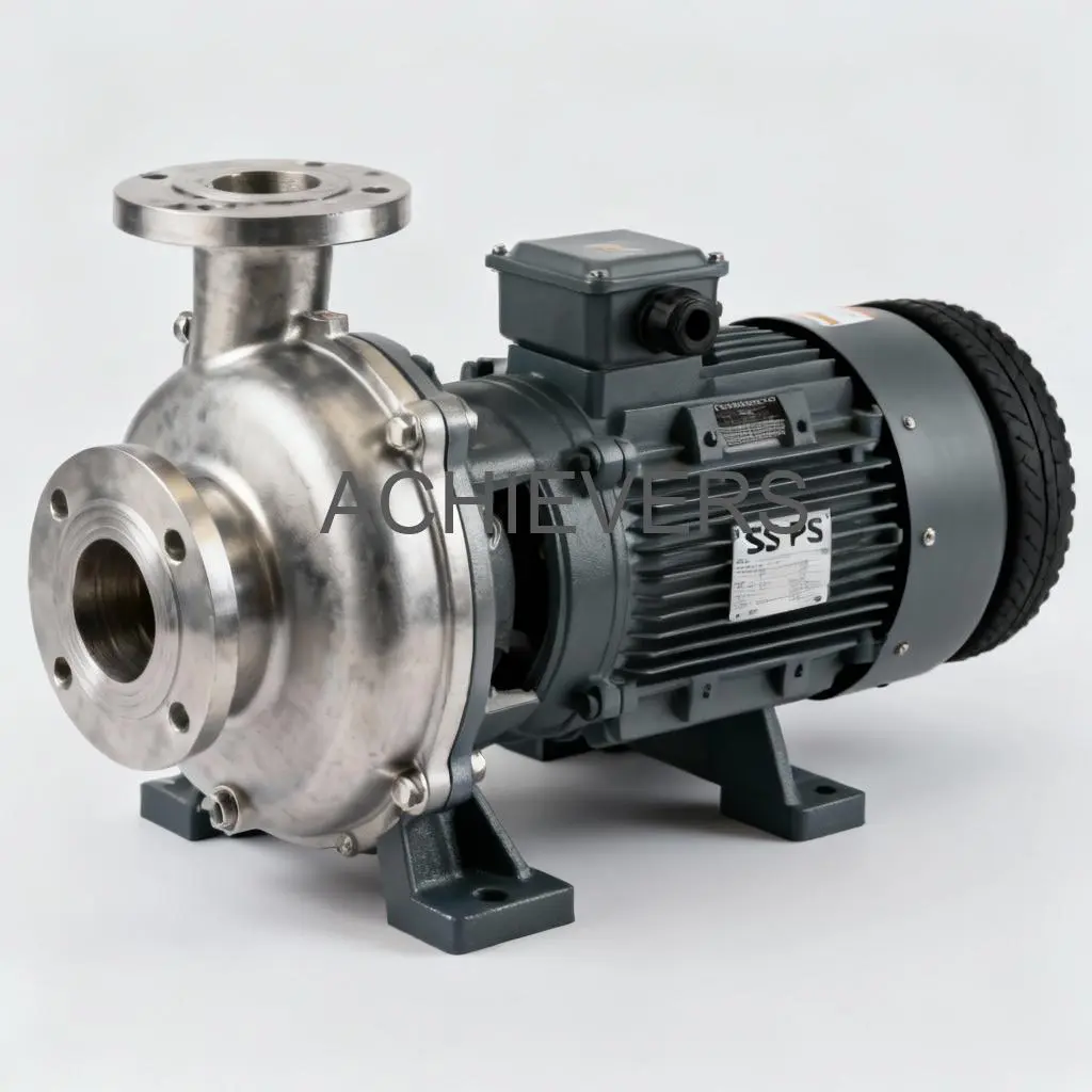 Close-up of SS Pumps showing the stainless steel casing and flange connections ready for industrial installation