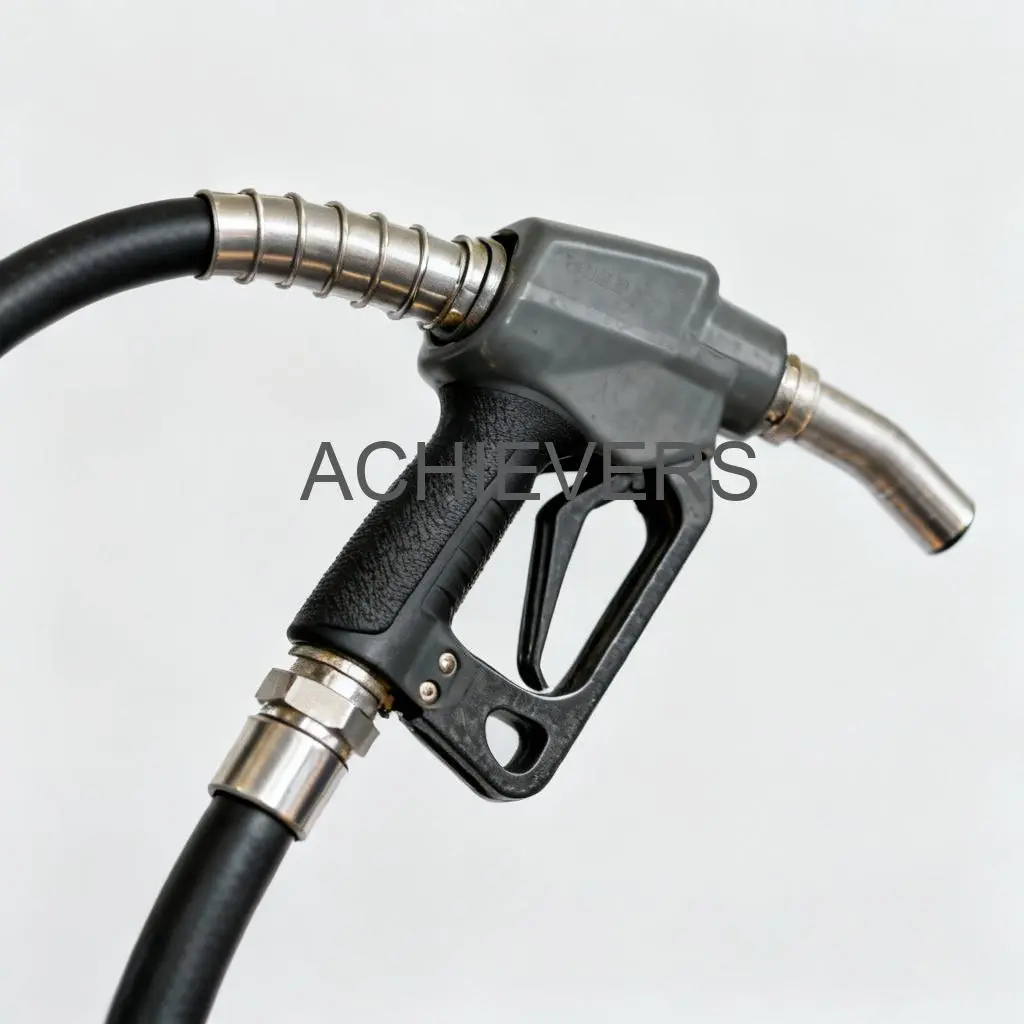 Close-up of Fuel Dispenser system installed with flow meter and nozzle for precise diesel transfer