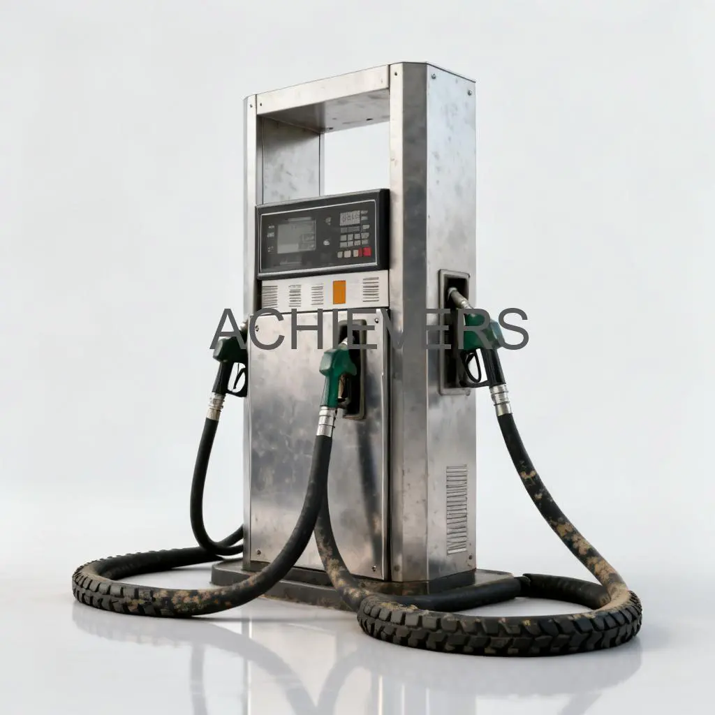 Close-up of Diesel Dispenser installed on a fueling skid showing the flow meter display and automatic nozzle assembly