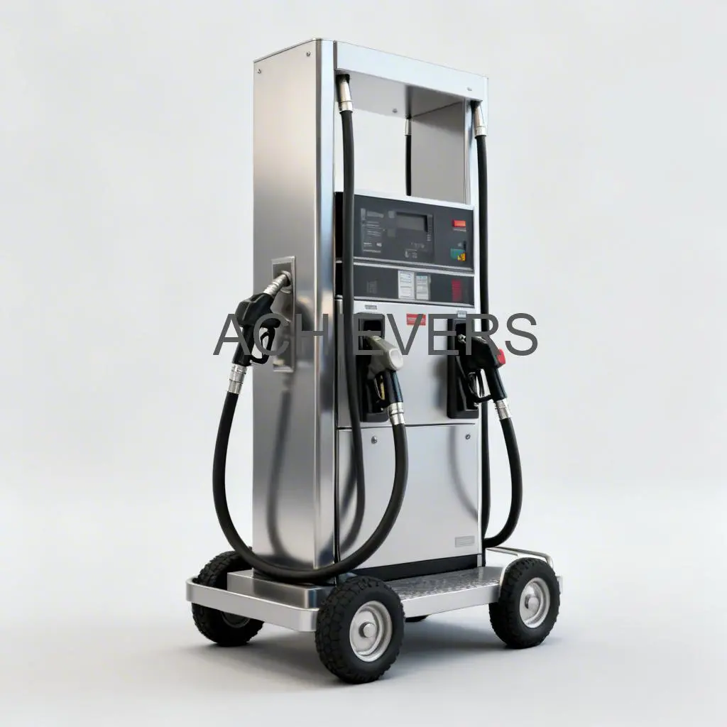 Close-up of Mobile Fuel Dispenser installed on a diesel bowser skid showing digital display and nozzle