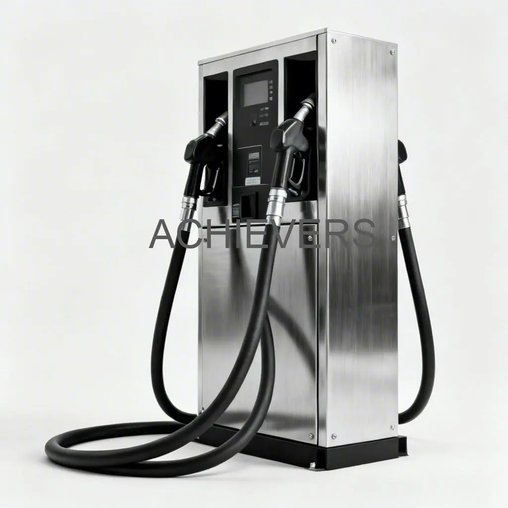 Close-up of Mobile Fuel Dispenser installed on a diesel dispensing skid showing flow meter and nozzle assembly