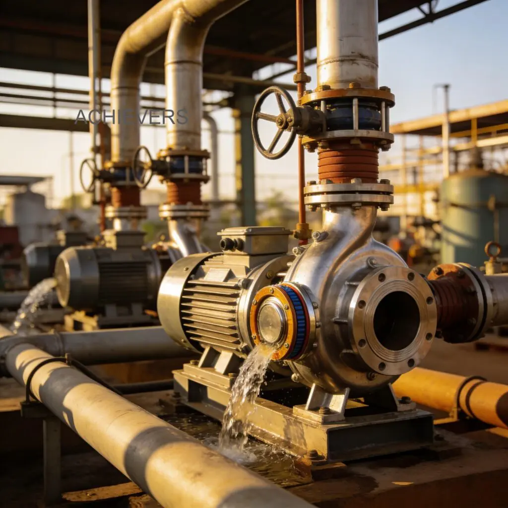 SS Pumps installed in a chemical processing plant with piping layout visible