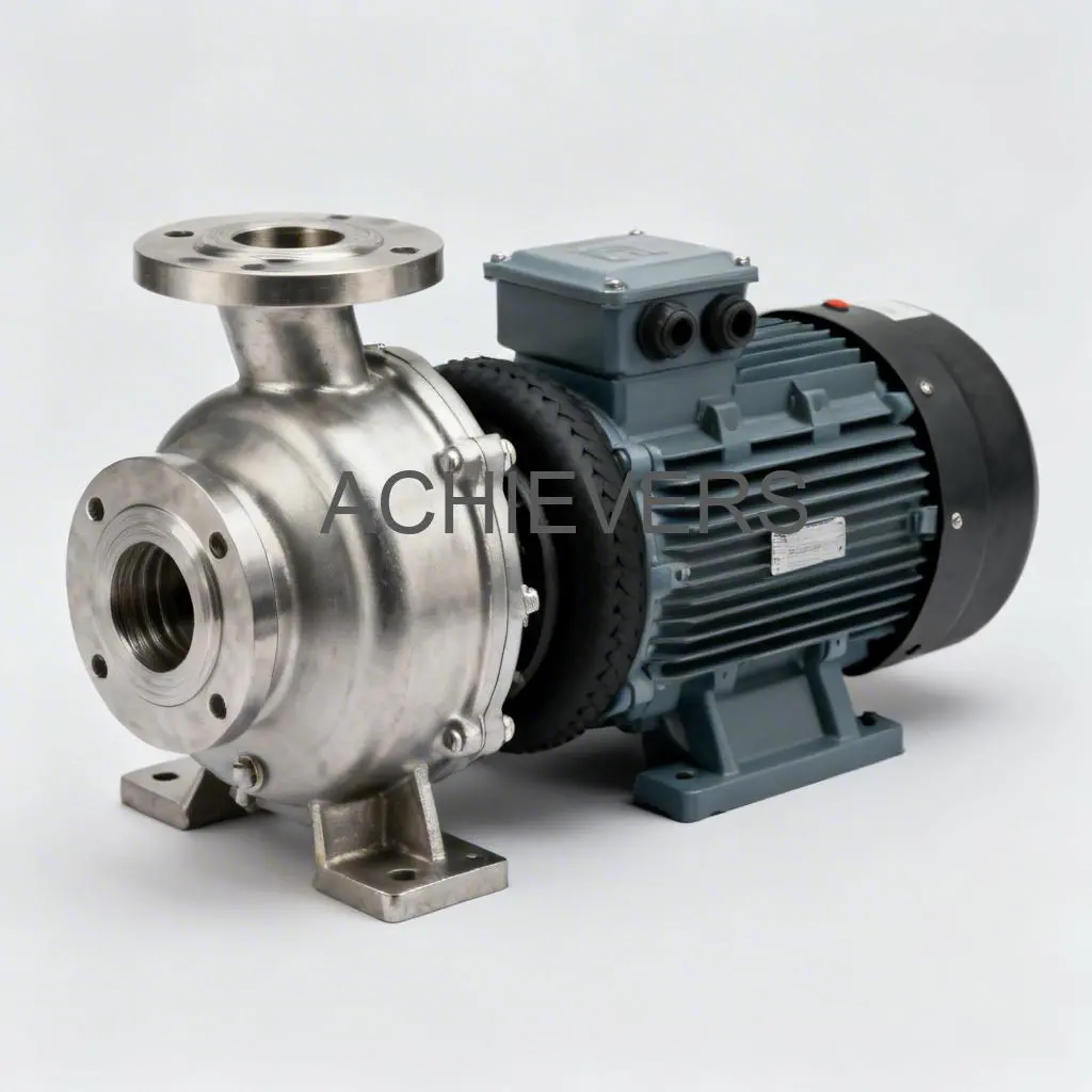 Close-up of SS Pumps showing the stainless steel casing and flange connections ready for installation