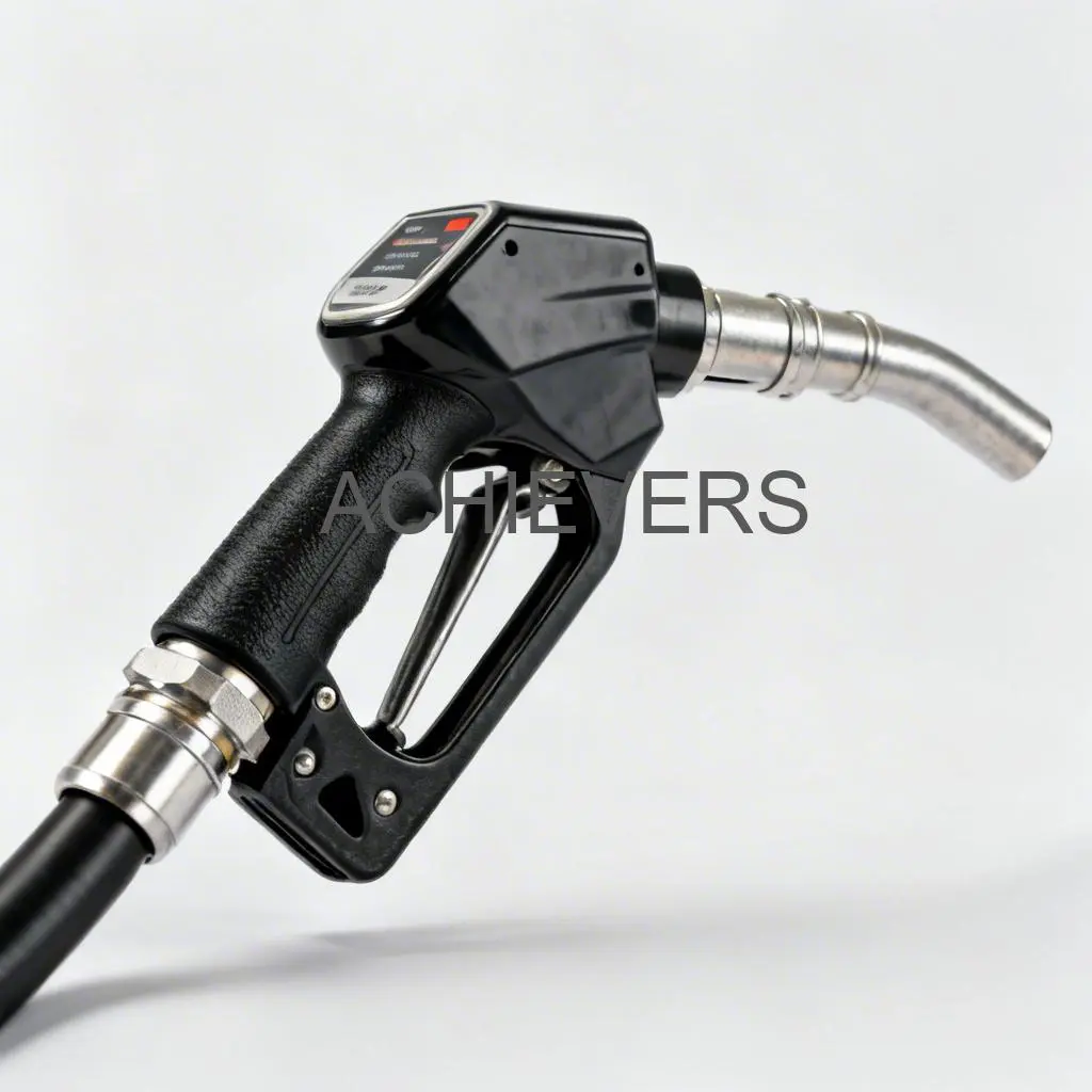 Close-up of Fuel Dispenser installed on a diesel storage skid highlighting the digital preset display and heavy-duty delivery nozzle