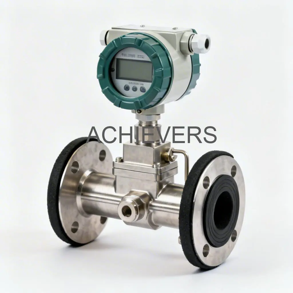 Close-up of a Fuel Flow Meter installed on an industrial diesel dispensing skid showing the mechanical register and pipeline connection