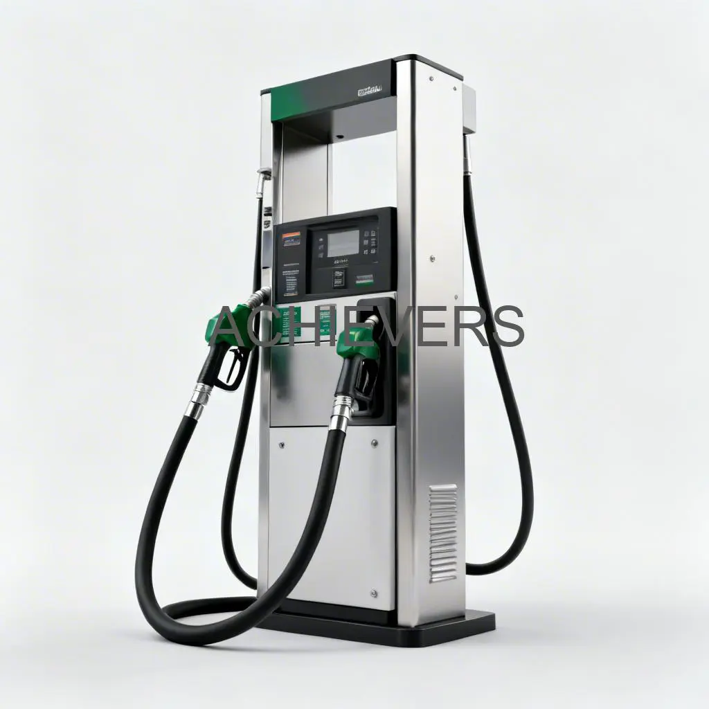 Close-up of Diesel Dispenser installed on a skid showing flow meter and nozzle assembly