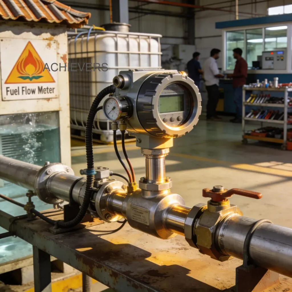 Fuel Flow Meter being used for fleet fueling and data integration at a commercial transport yard in India