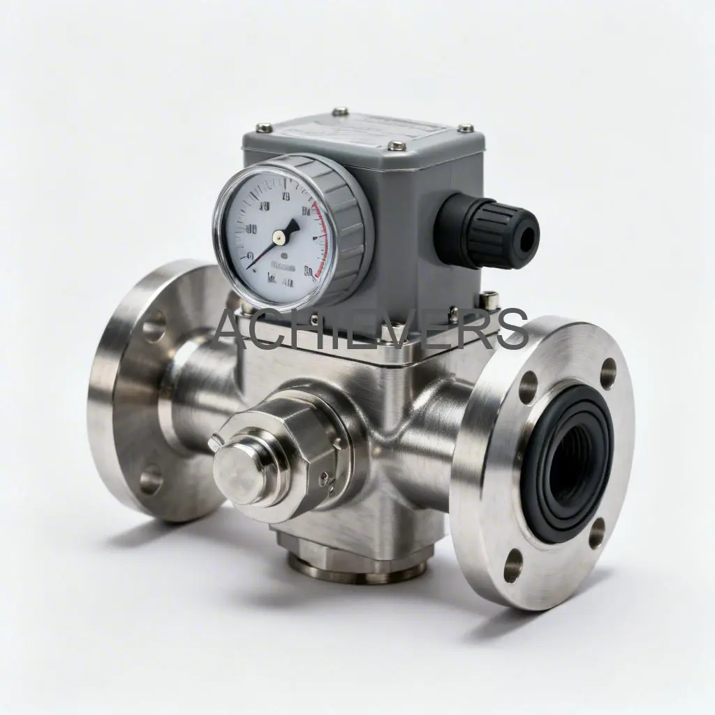 Close-up of Fuel Flow Meter installed on a diesel dispensing skid showing the digital display and robust flange connections