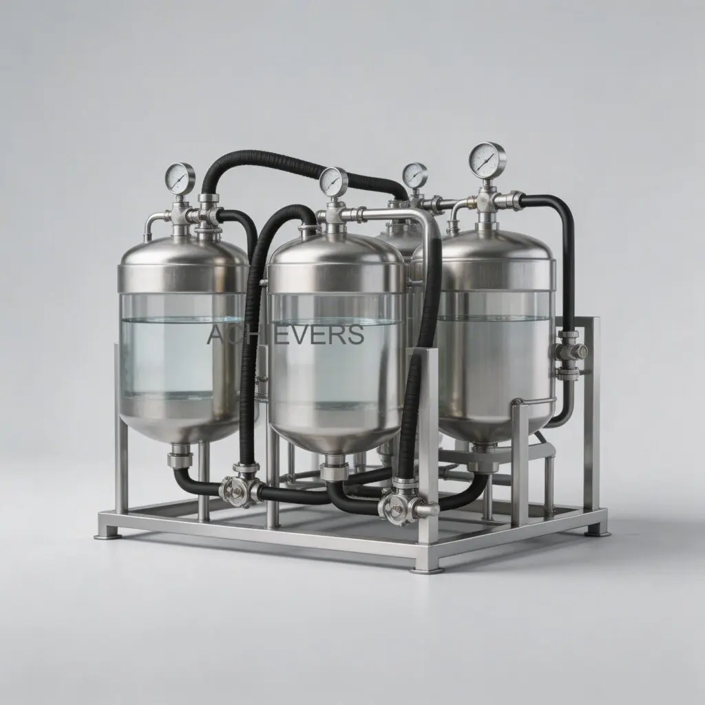Overview of the main Liquid Batching System configurations highlighting skid-mounted frames, positive displacement meters, and pneumatic valve assemblies