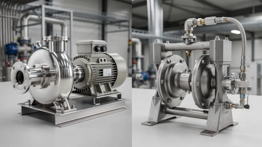 Comparison between SS Centrifugal Pump and AODD pump