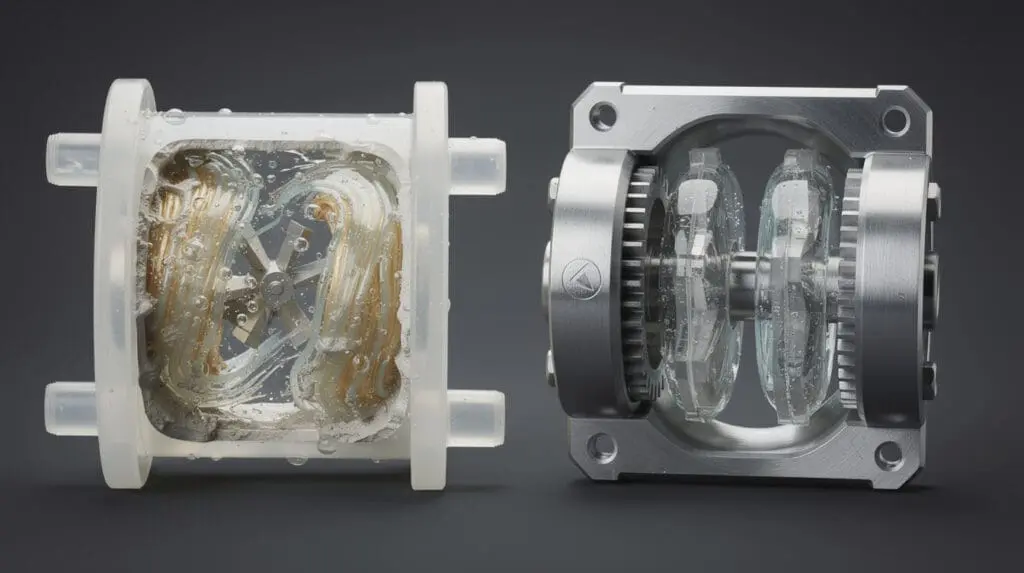 Comparison of turbine meter turbulence vs positive displacement oval gear precision in fuel dispensers