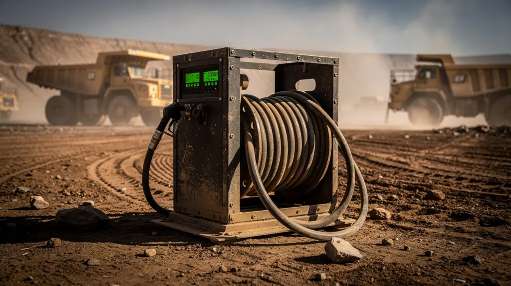 Heavy duty industrial diesel filling machine installed at a mining site