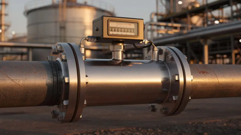 High accuracy positive displacement fuel flow meter in a refinery setting