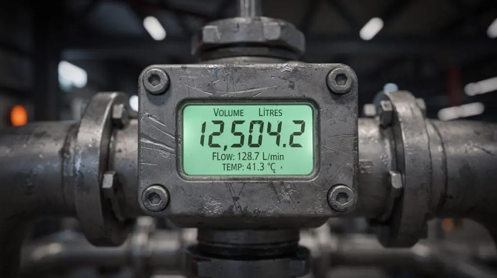 CE-106 High Accuracy Digital Fuel Flow Meter display