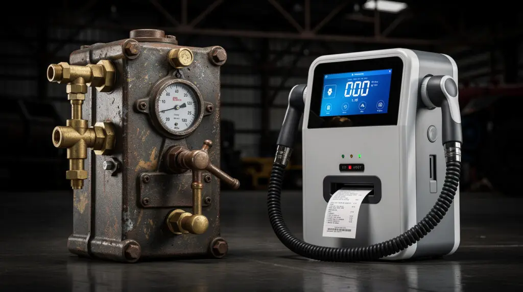 Comparison between mechanical CE-101 and digital CE-206 mobile fuel dispensers.