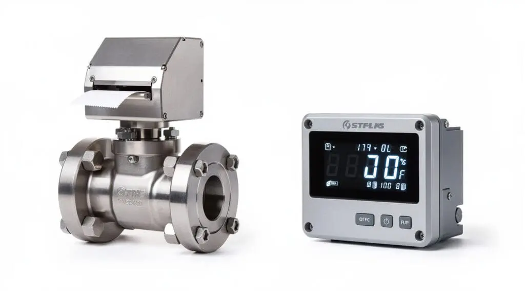Comparison of mechanical ticket printer flow meter CE-113 and digital display flow meter CE-105