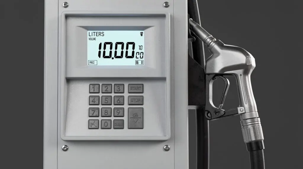 Digital LCD interface and preset controller for a mobile diesel dispenser