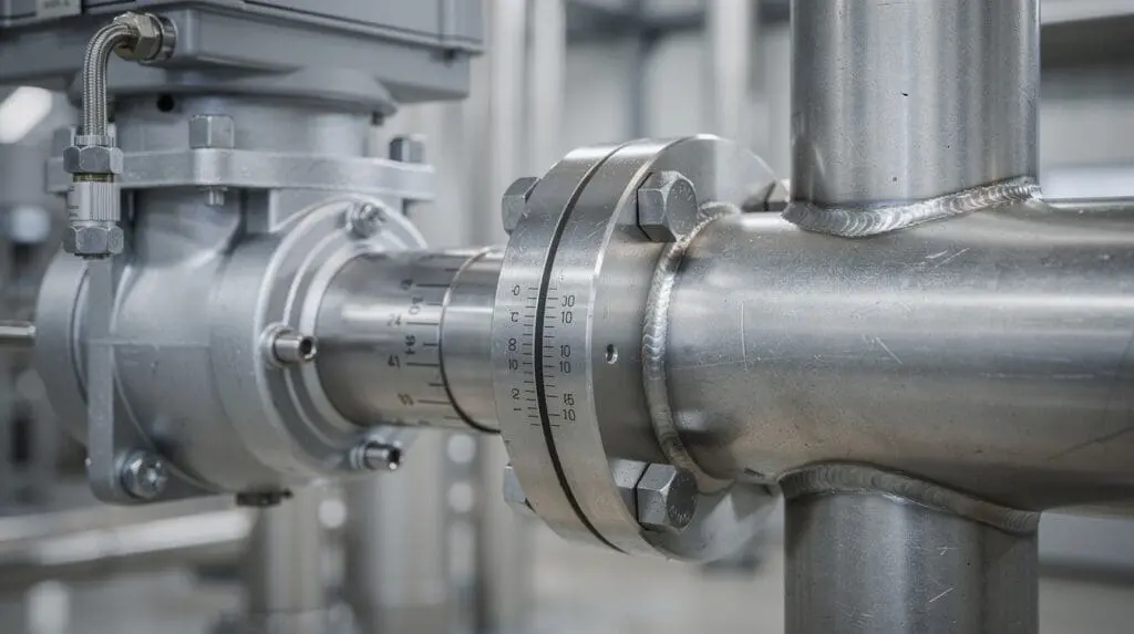 Positive displacement flow meter and dual-stage pneumatic valve