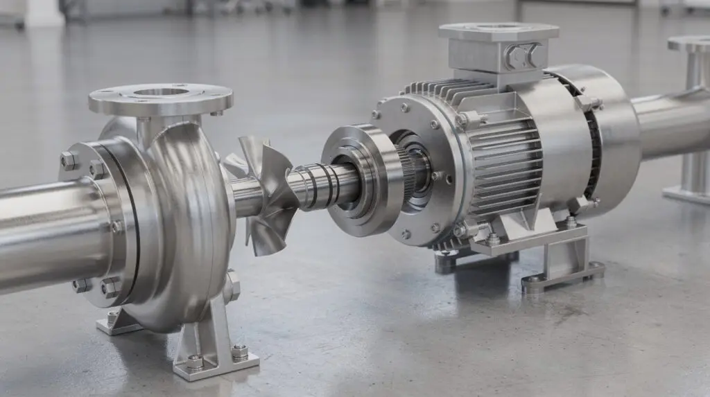 Back pull-out design of a pharmaceutical stainless steel centrifugal pump