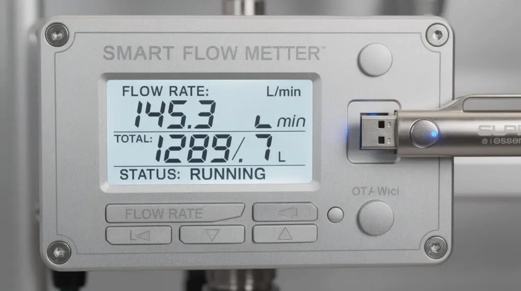 Smart Flow Meter interface with USB pen drive for automated data logging