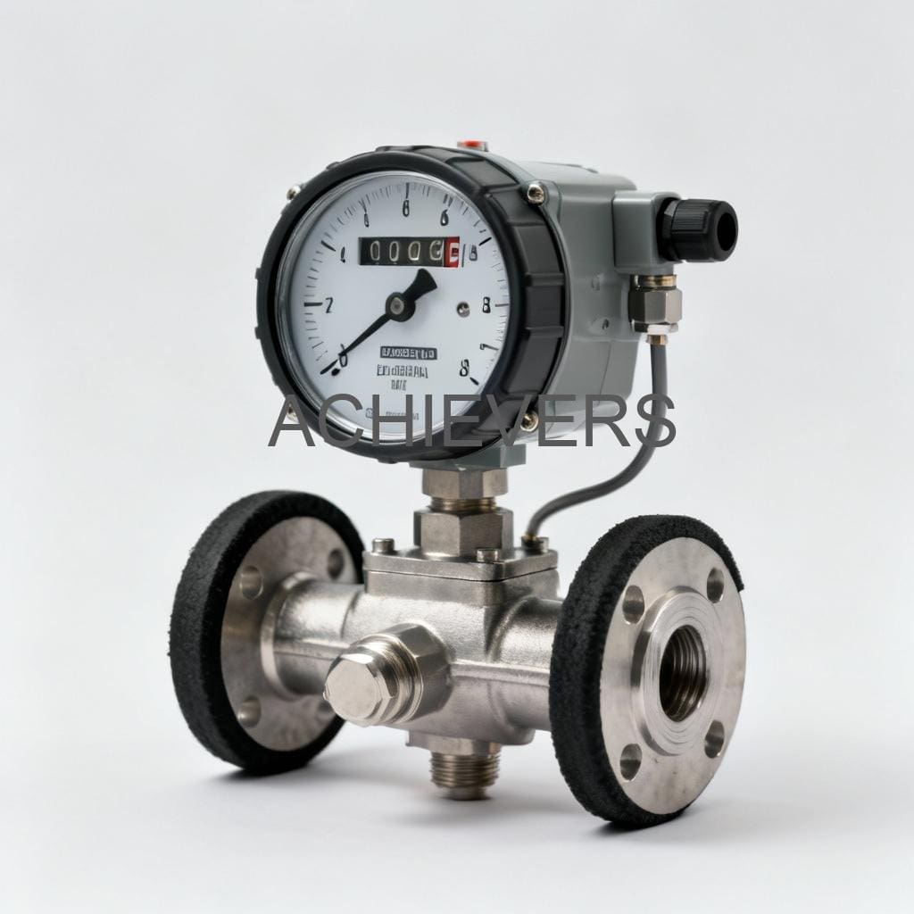 Close-up of a rugged Diesel Flow Meter installed on a fuel dispensing line showing the mechanical counter and reset knob