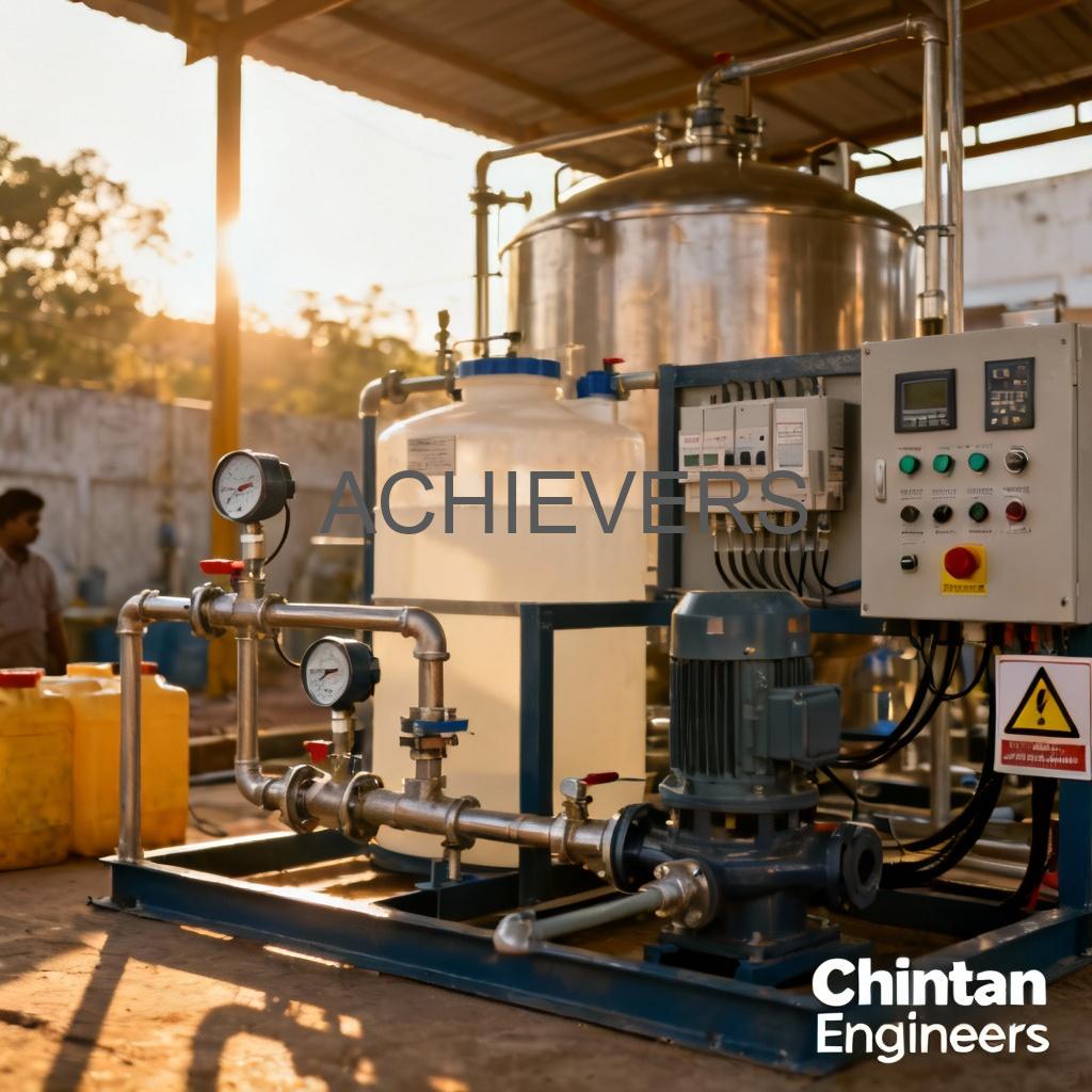 Liquid Batching System in operation at a lubricant blending plant filling industrial drums