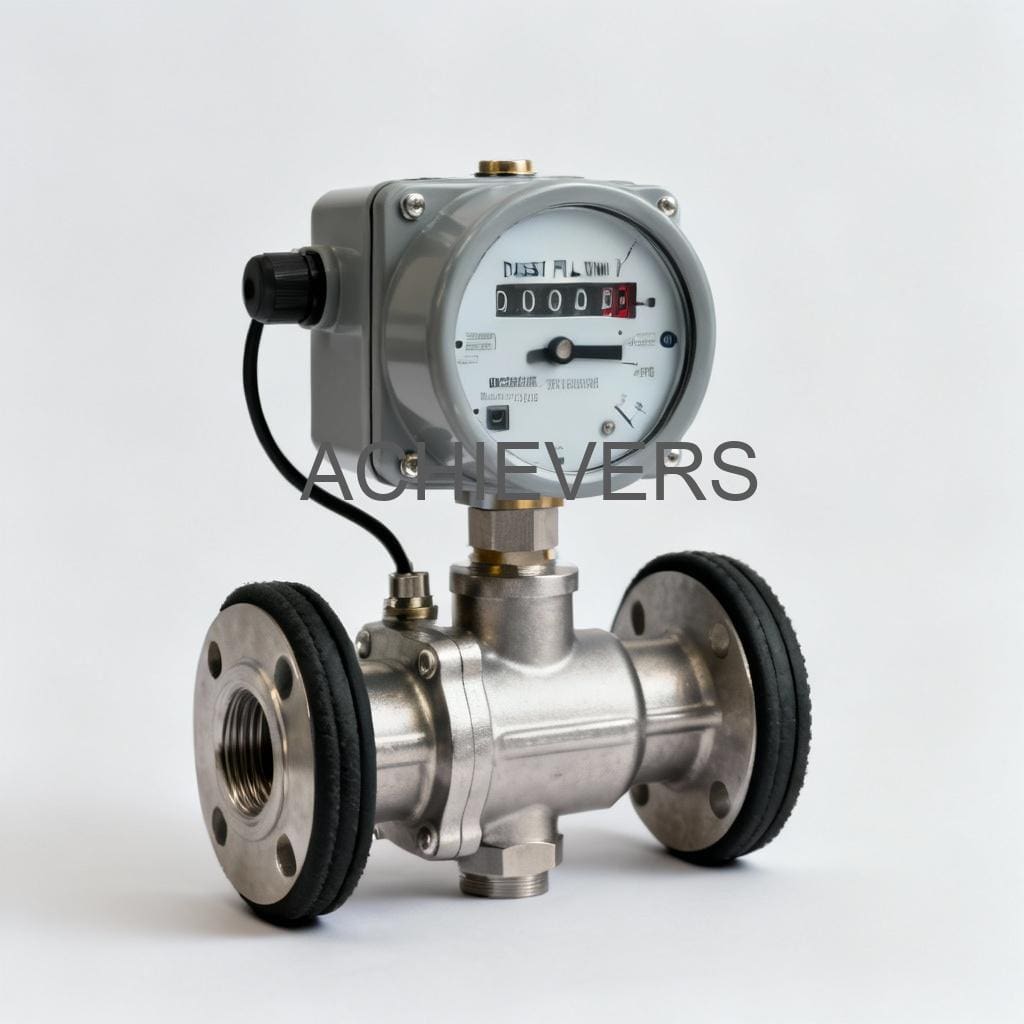Close-up of Diesel Flow Meter showing the rugged housing and mechanical register designed for harsh industrial environments