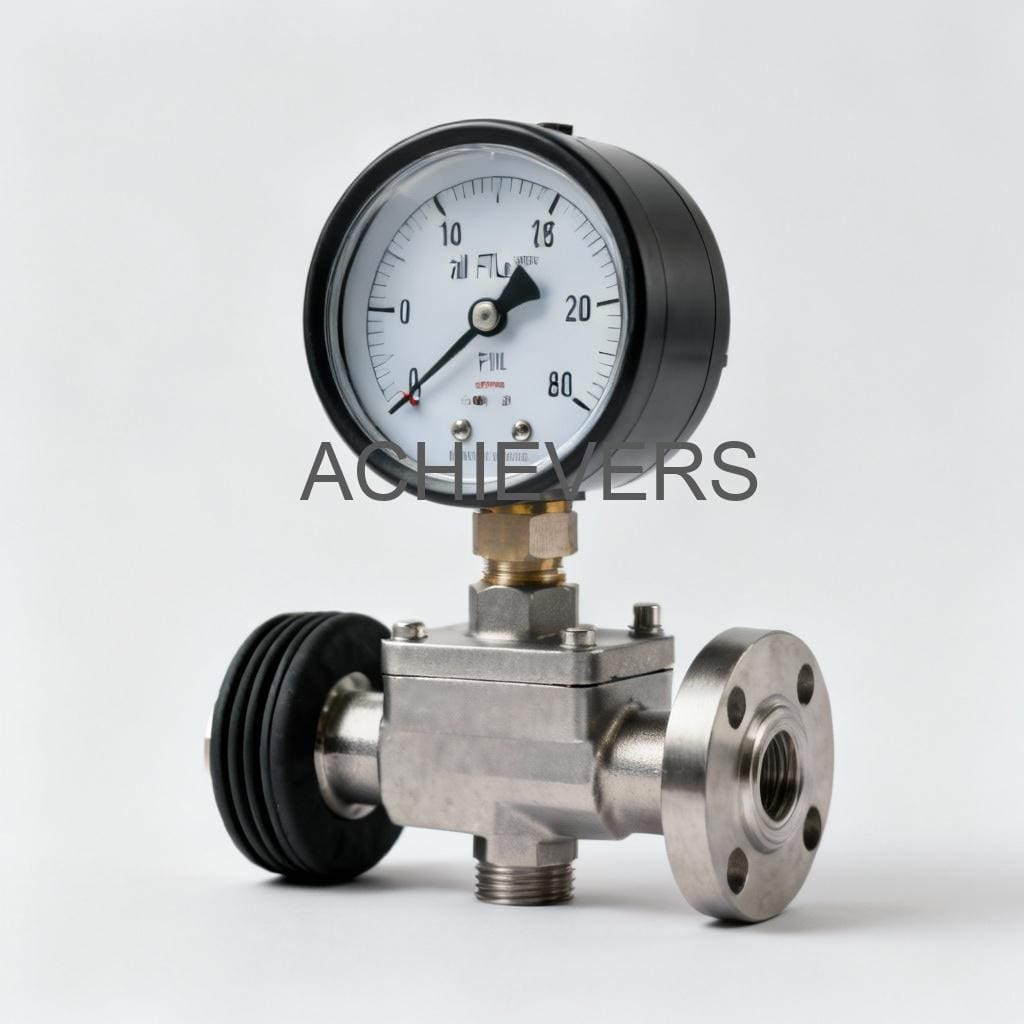 Close-up of Oil Flow Meters installed on a high-flow diesel dispensing skid showing the robust housing and dial assembly