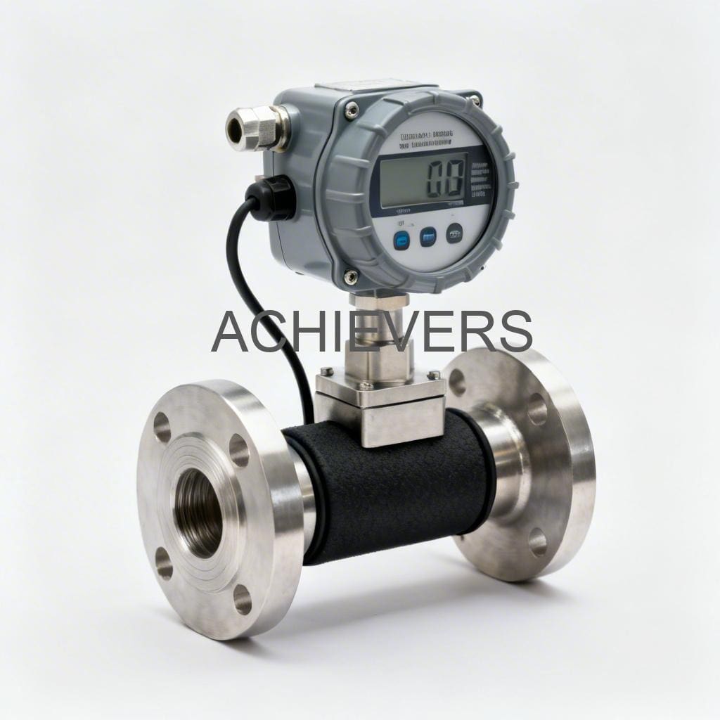 Close-up of Fuel Flow Meter installed on a diesel dispensing skid showing flow mechanic and digital counter assembly