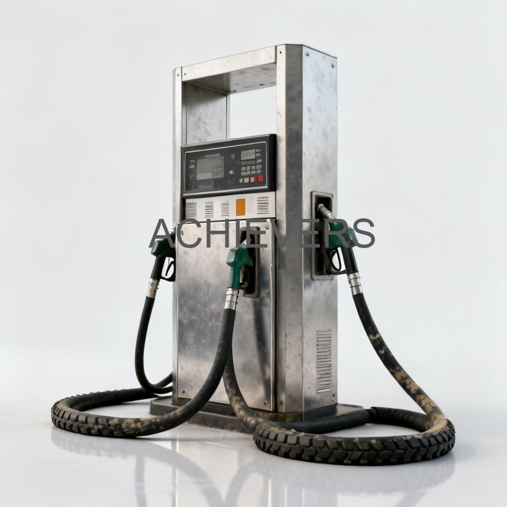 Close-up of Diesel Dispenser installed on a fueling skid showing the flow meter display and automatic nozzle assembly