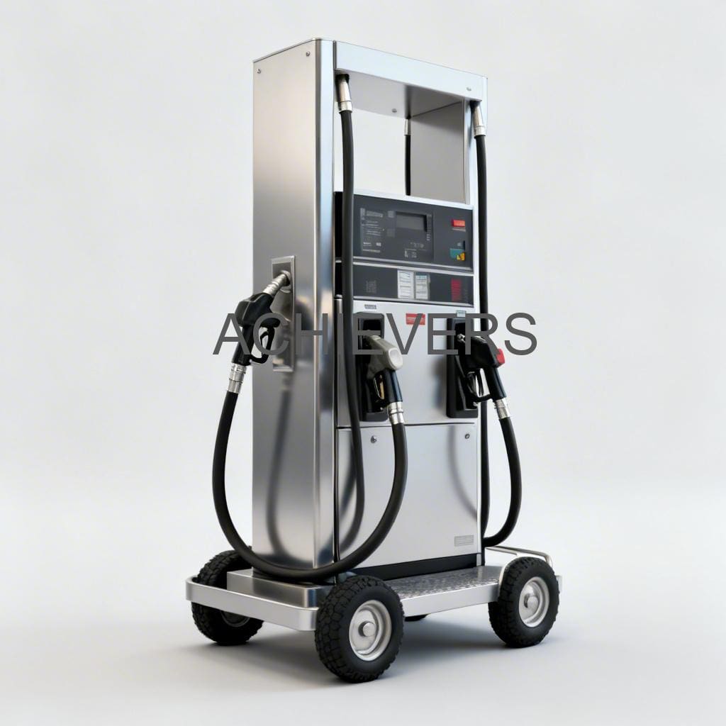 Close-up of Mobile Fuel Dispenser installed on a diesel bowser skid showing digital display and nozzle