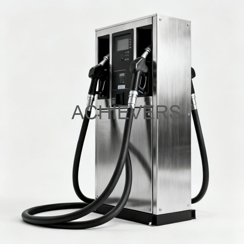 Close-up of Mobile Fuel Dispenser installed on a diesel dispensing skid showing flow meter and nozzle assembly