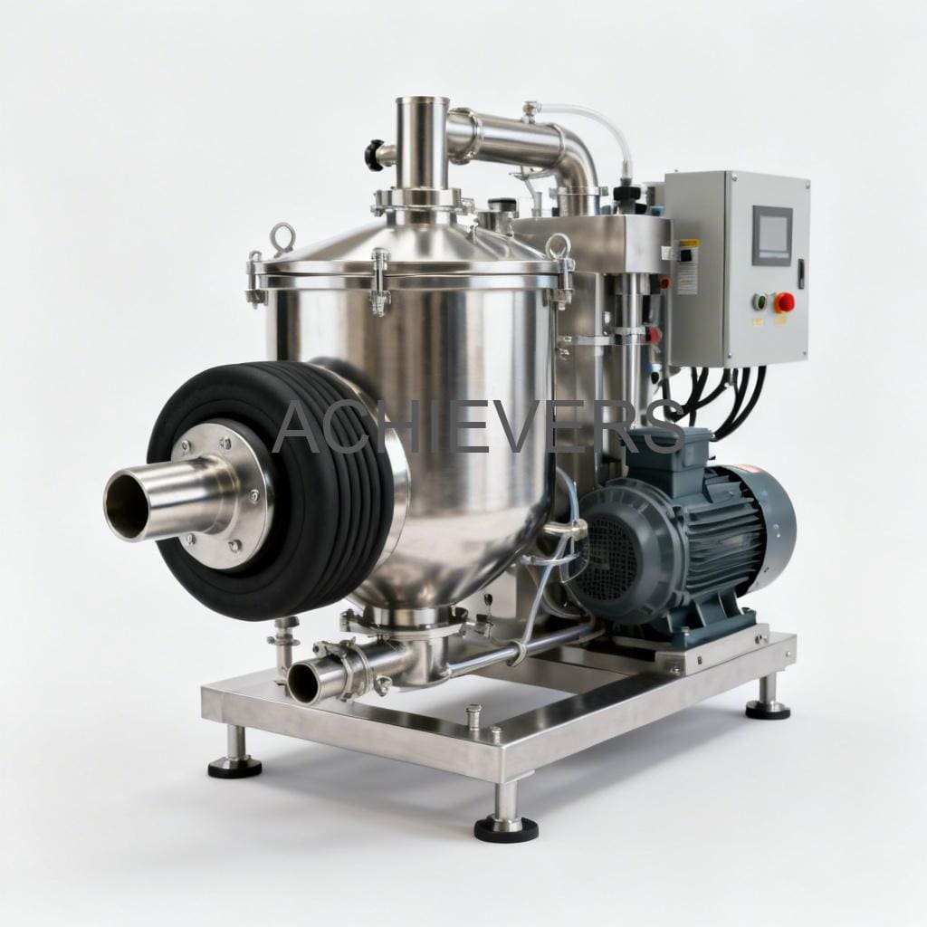 Close-up of a Liquid Batching System installed on an industrial skid showing the flow meter, PLC panel, and pneumatic valve assembly