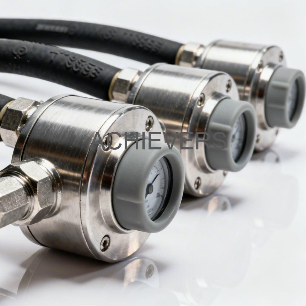 Close-up of Oil Flow Meters installed on a heavy-duty industrial lube skid showing mechanical display and flanged connections