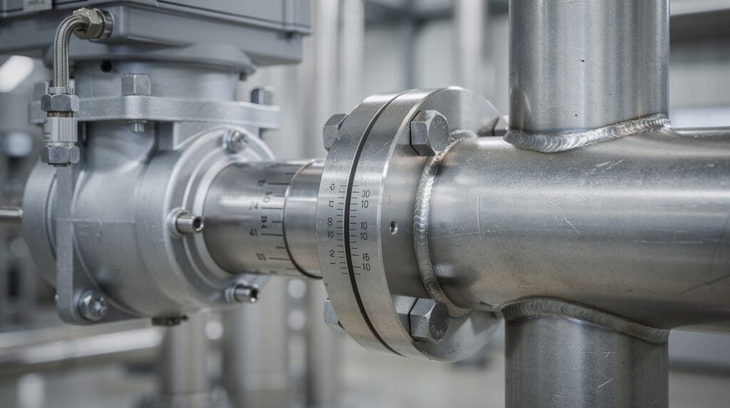 Positive displacement flow meter and dual-stage pneumatic valve