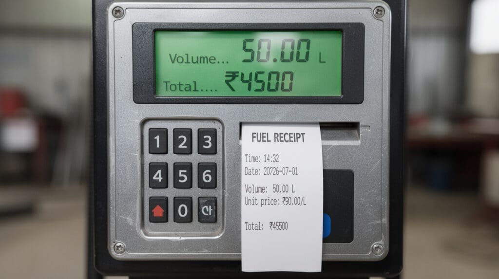 Digital keypad and receipt printer on CE-204 industrial diesel dispenser pump